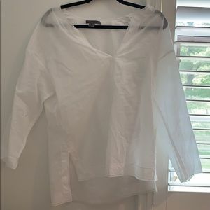 vince white see through shirt